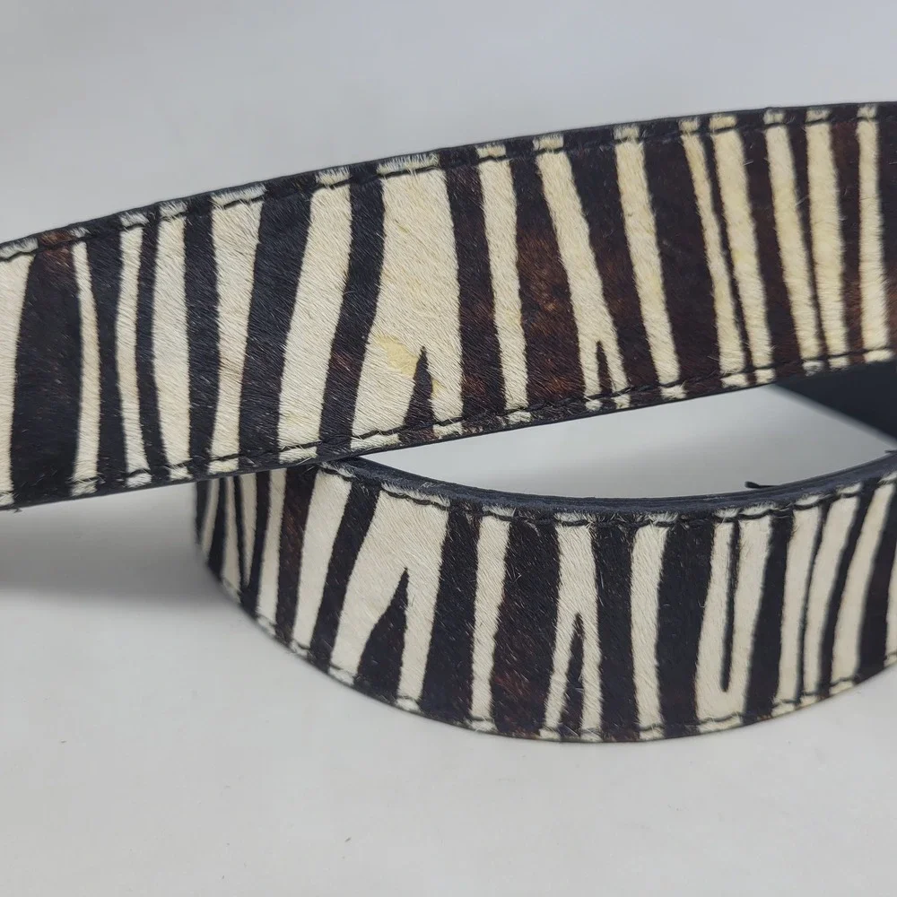 Zebra Print Belt Small Haircalf Animal Print Statement Y2K Mob Wife 90s Boho